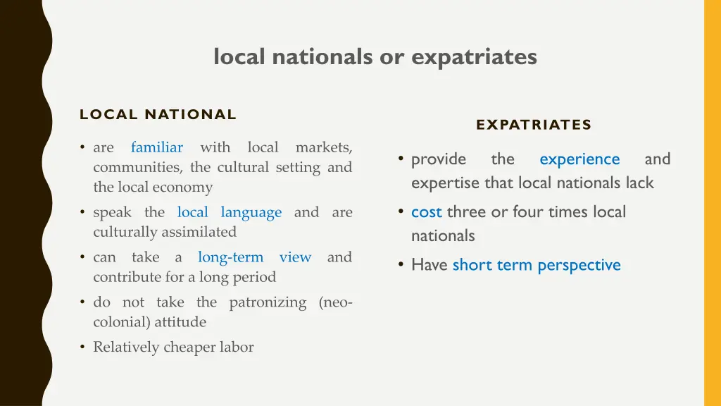 local nationals or expatriates