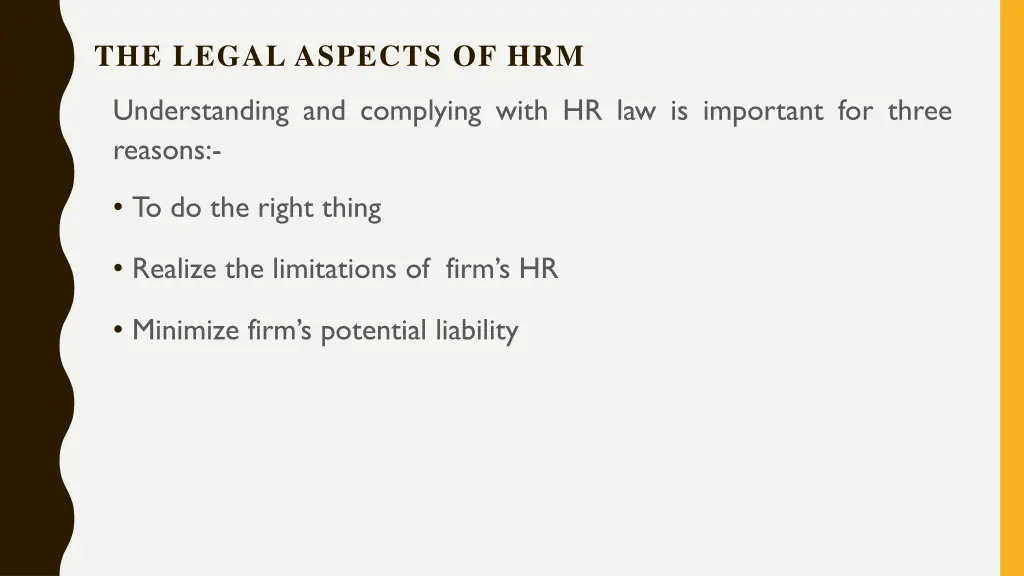 the legal aspects of hrm