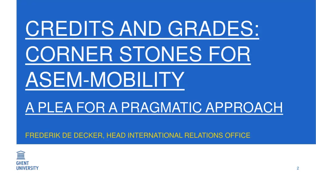 credits and grades corner stones for asem mobility