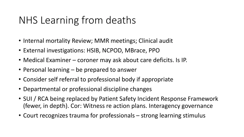 nhs learning from deaths