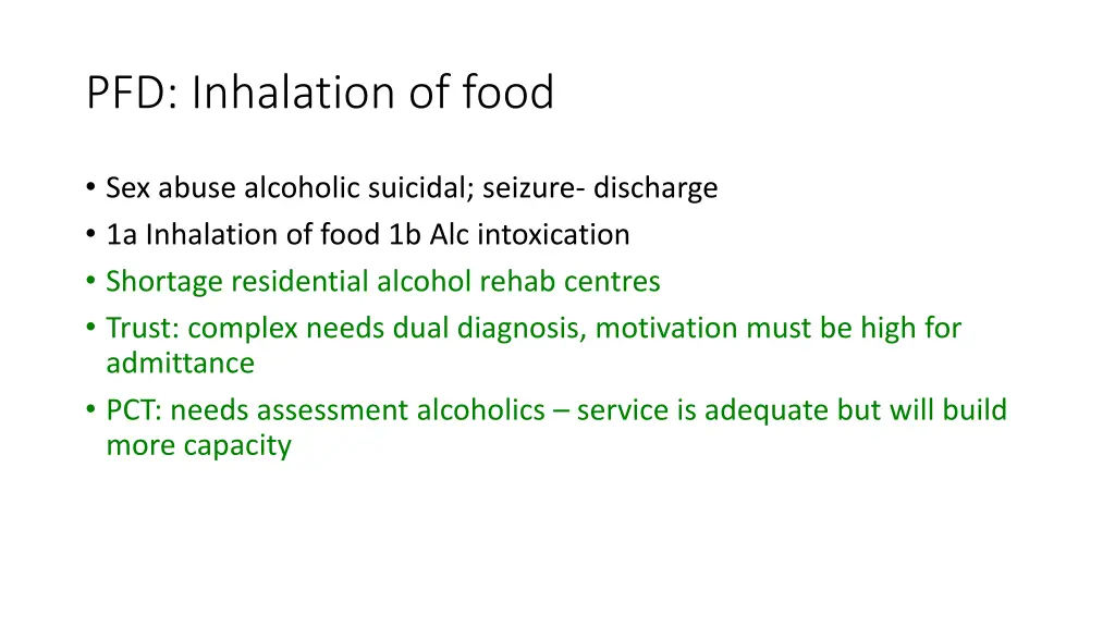 pfd inhalation of food