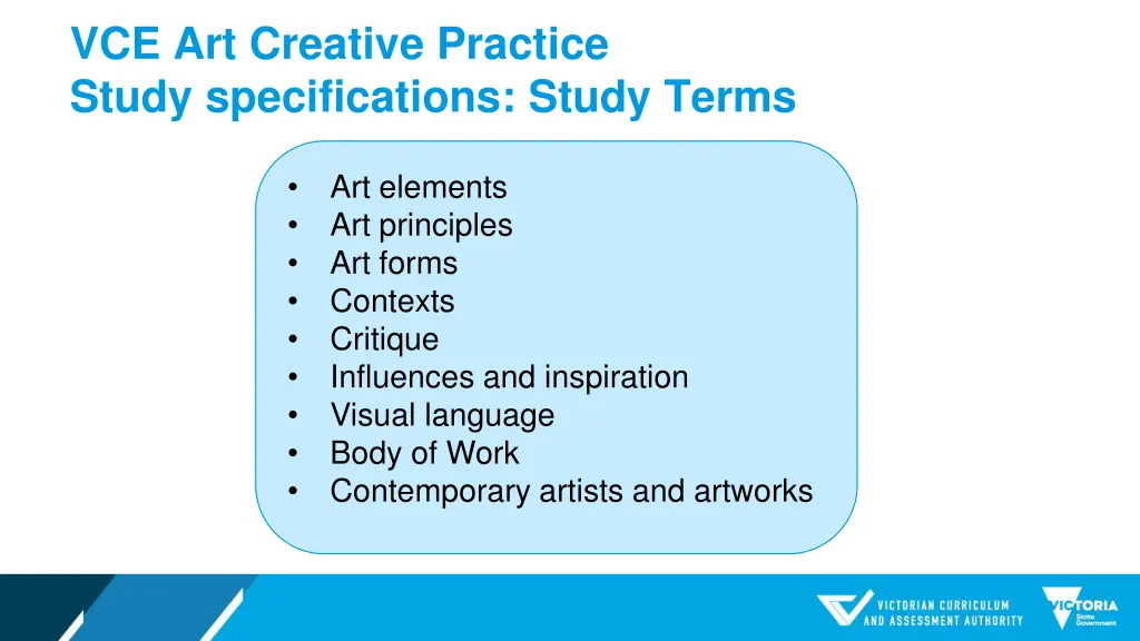 vce art creative practice study specifications 2