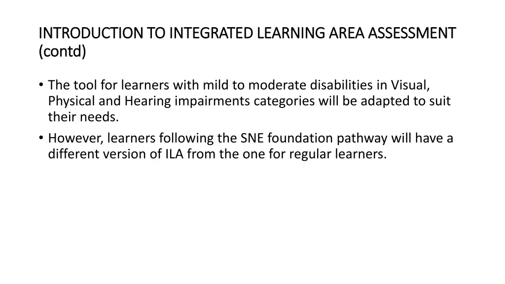 introduction to integrated learning area 1