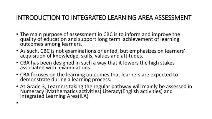 introduction to integrated learning area