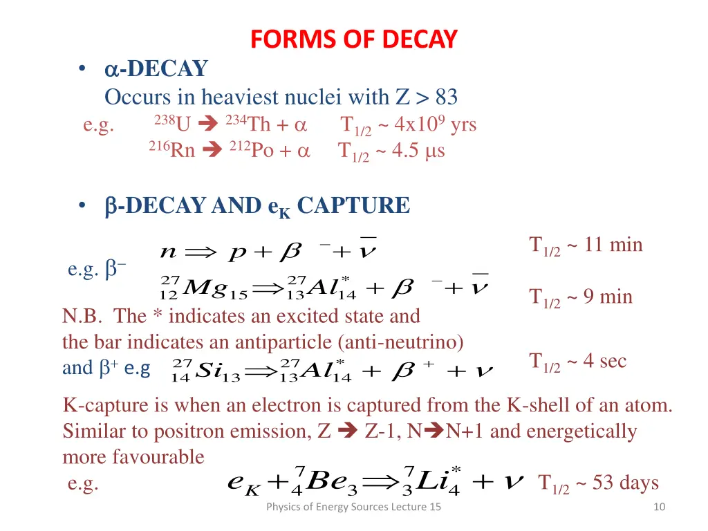 forms of decay