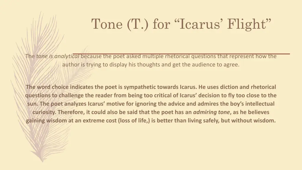 tone t for icarus flight