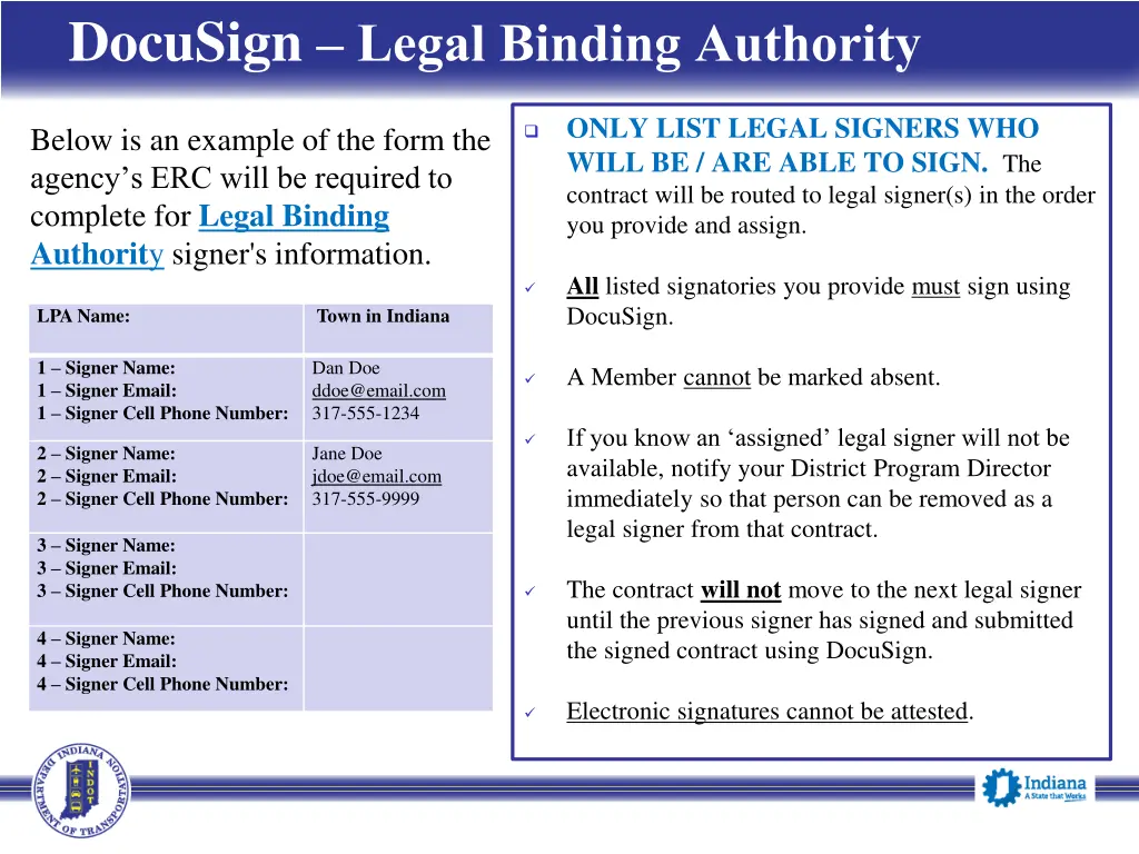 docusign legal binding authority 3