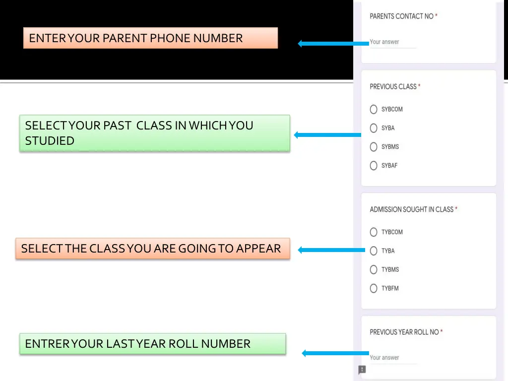 enter your parent phone number