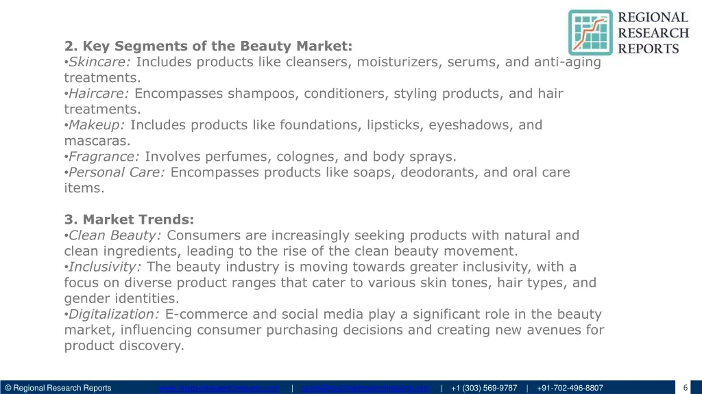 2 key segments of the beauty market skincare