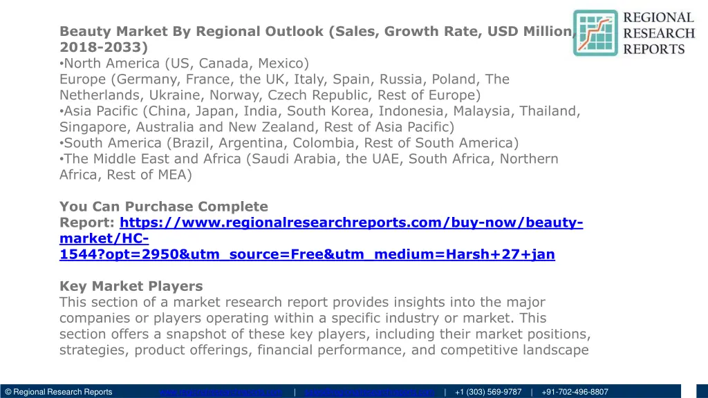 beauty market by regional outlook sales growth