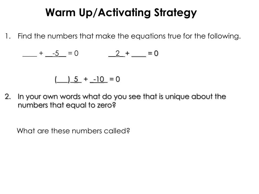 warm up activating strategy