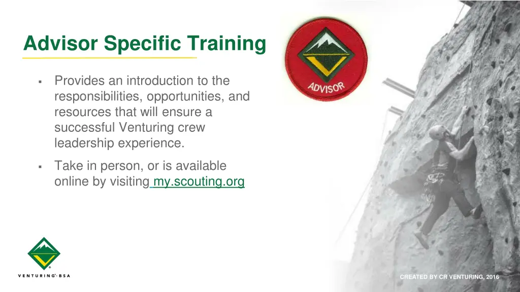 advisor specific training