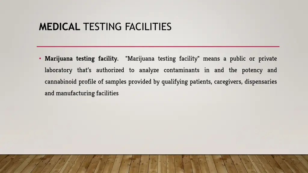 medical testing facilities