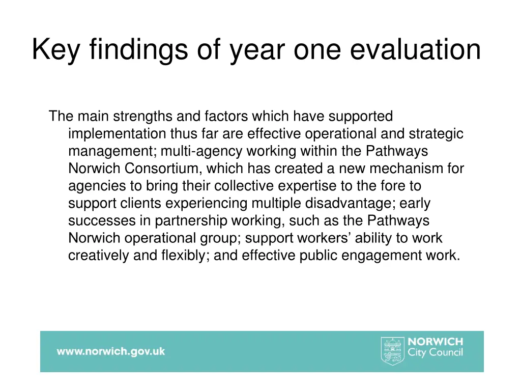 key findings of year one evaluation 2