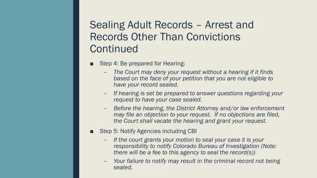 sealing adult records arrest and records other 4