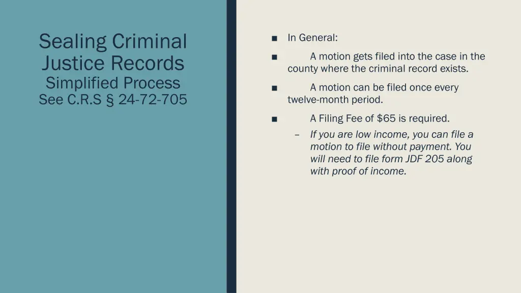 sealing criminal justice records simplified