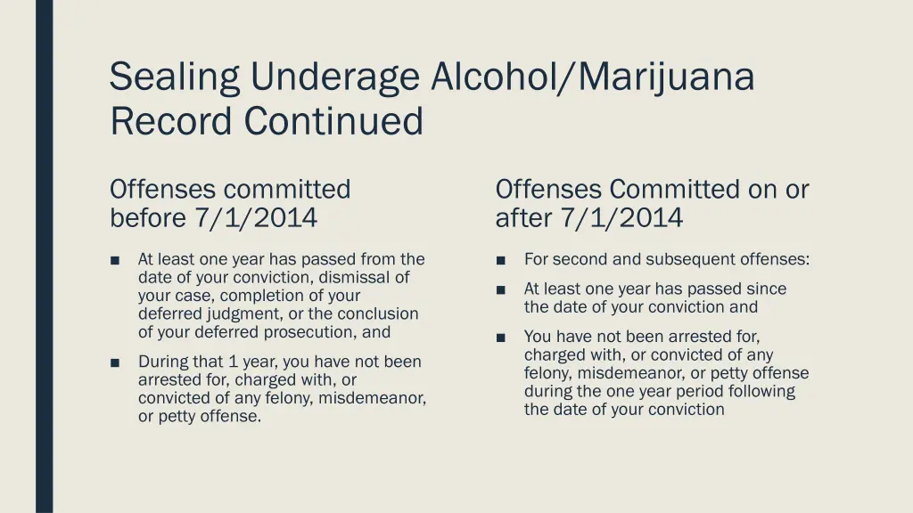 sealing underage alcohol marijuana record 2