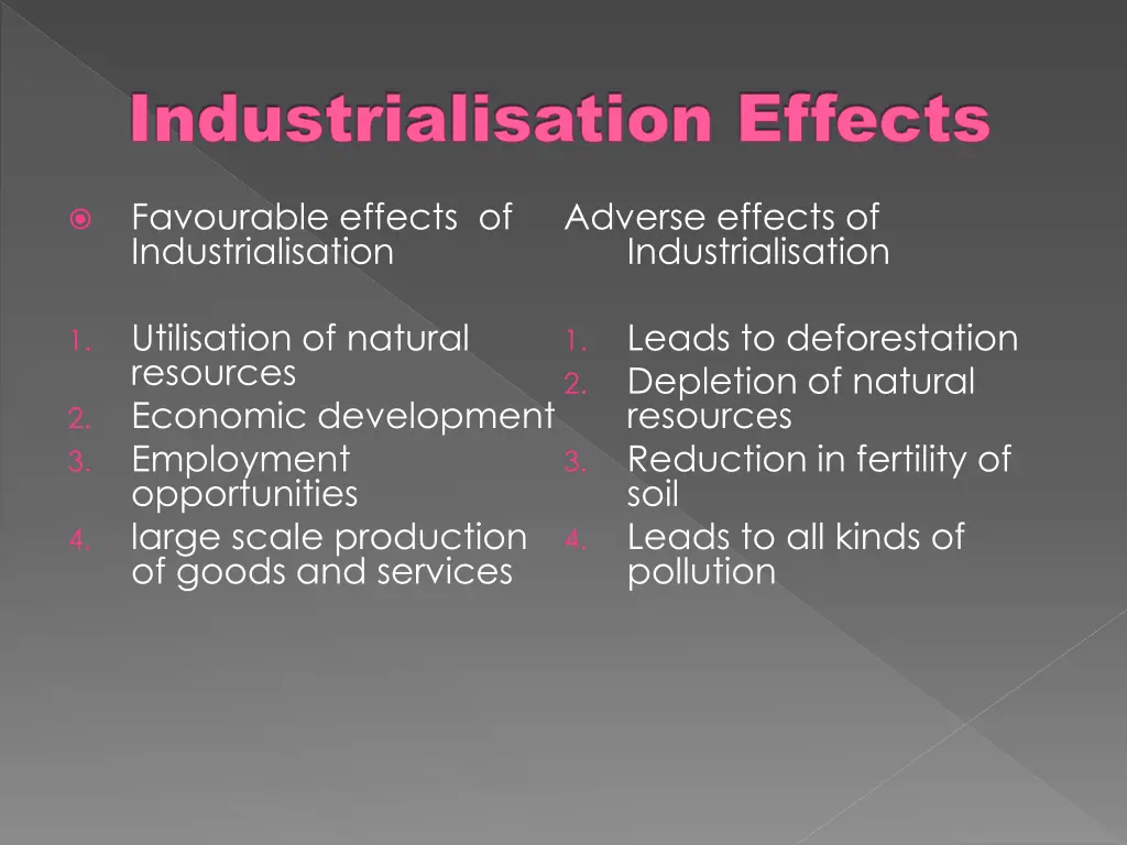 industrialisation effects