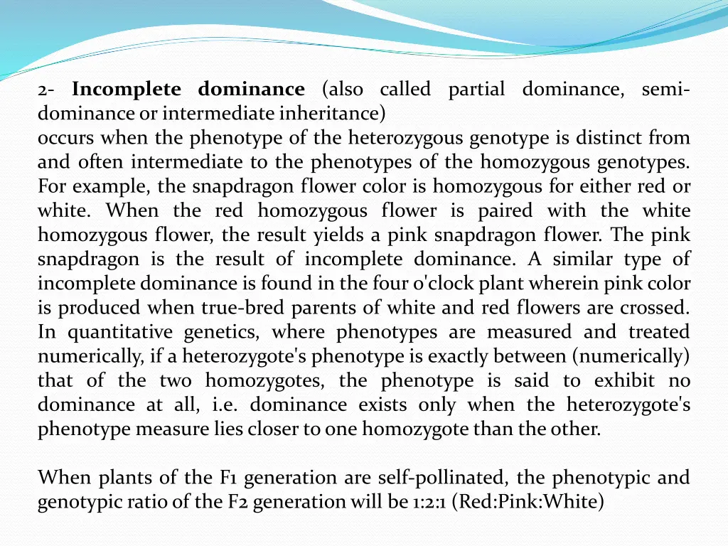 2 incomplete dominance also called partial