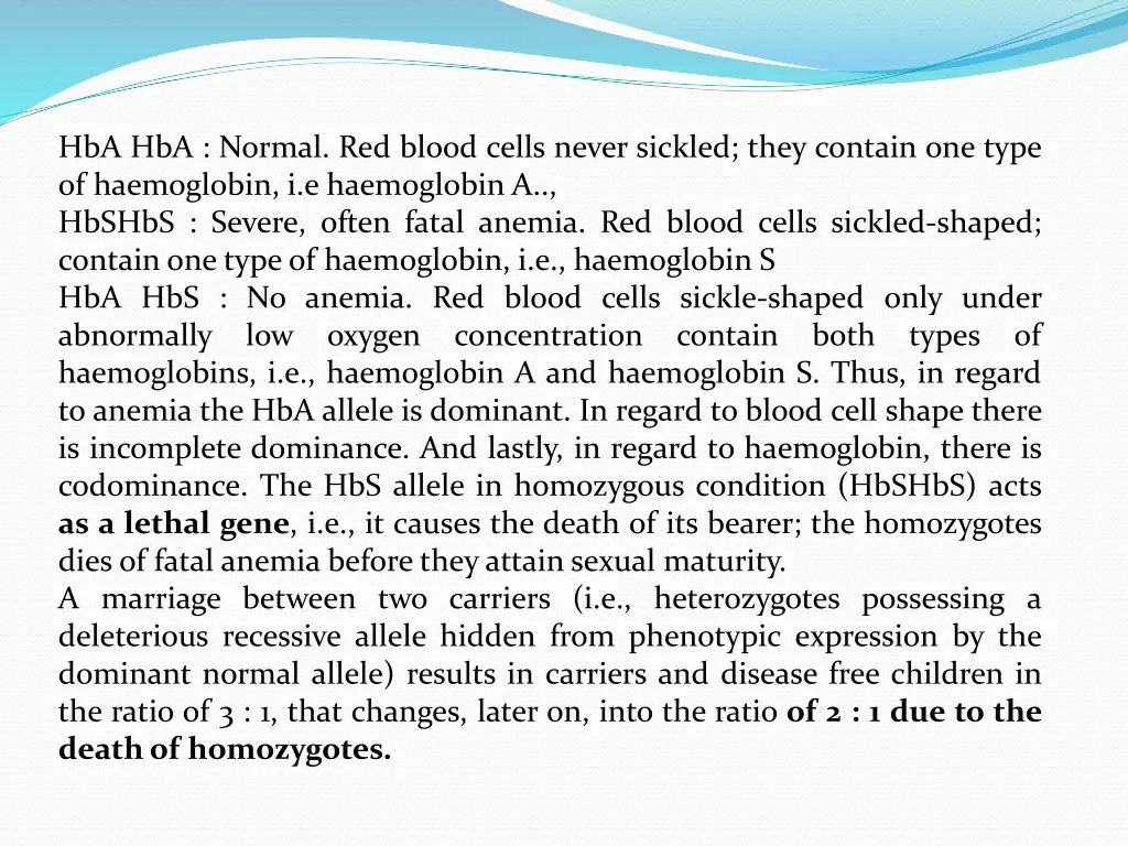 hba hba normal red blood cells never sickled they