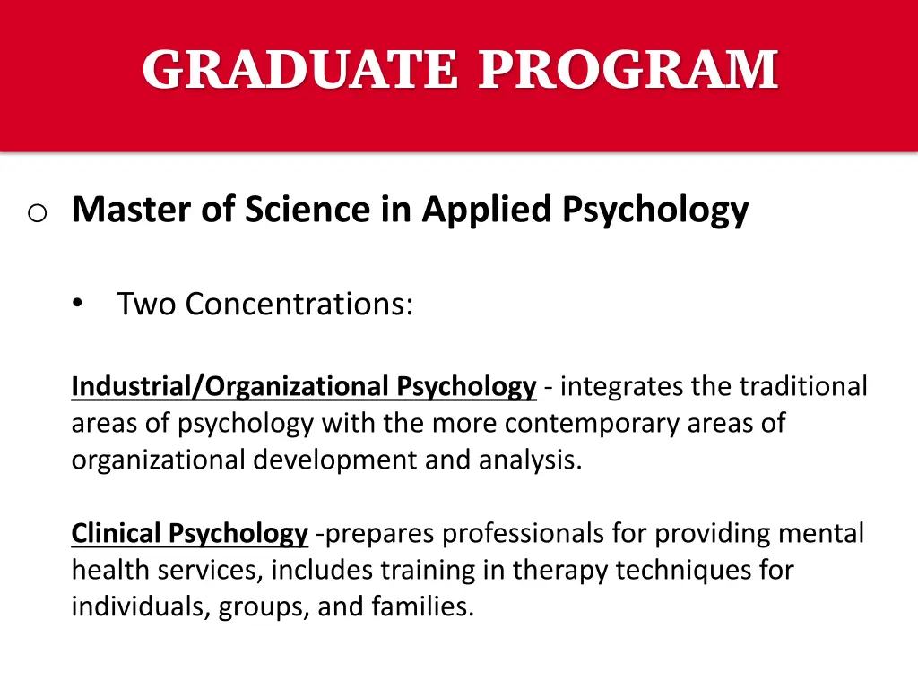 graduate program