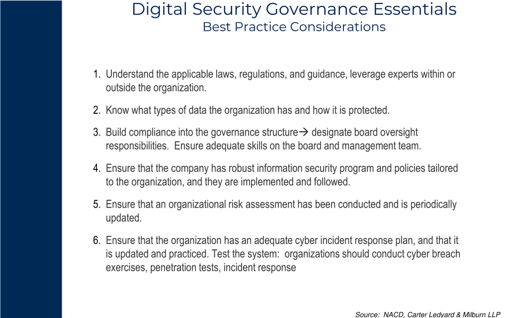 digital security governance essentials best