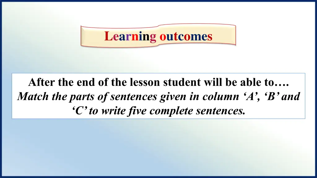 learning outcomes