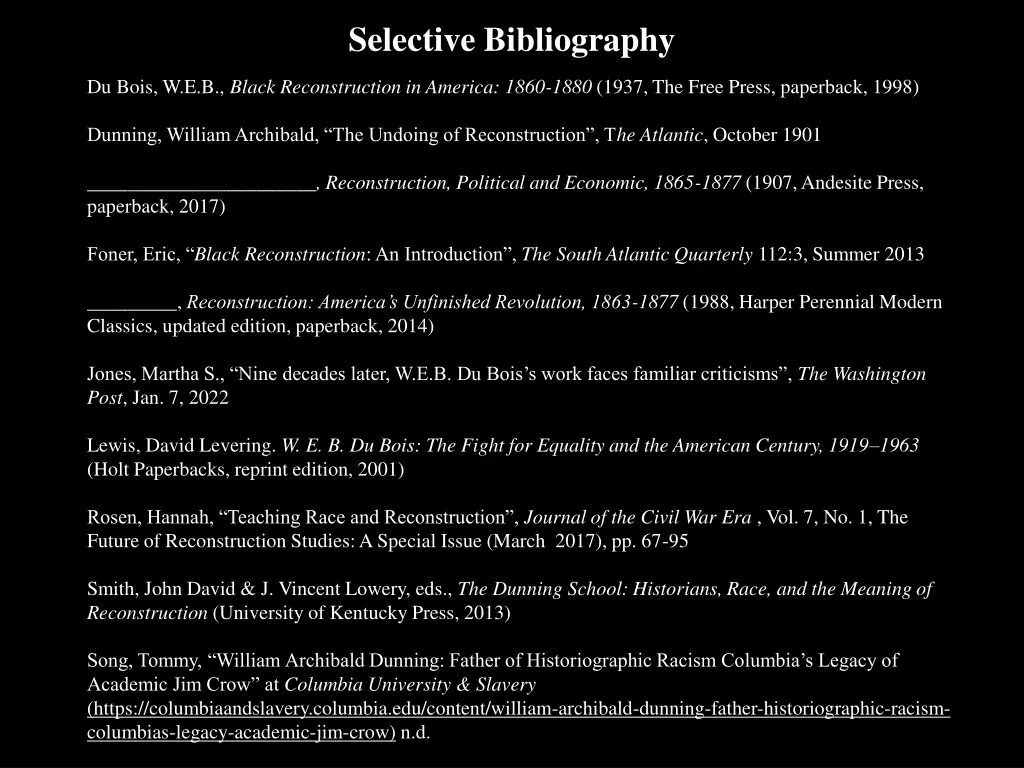 selective bibliography