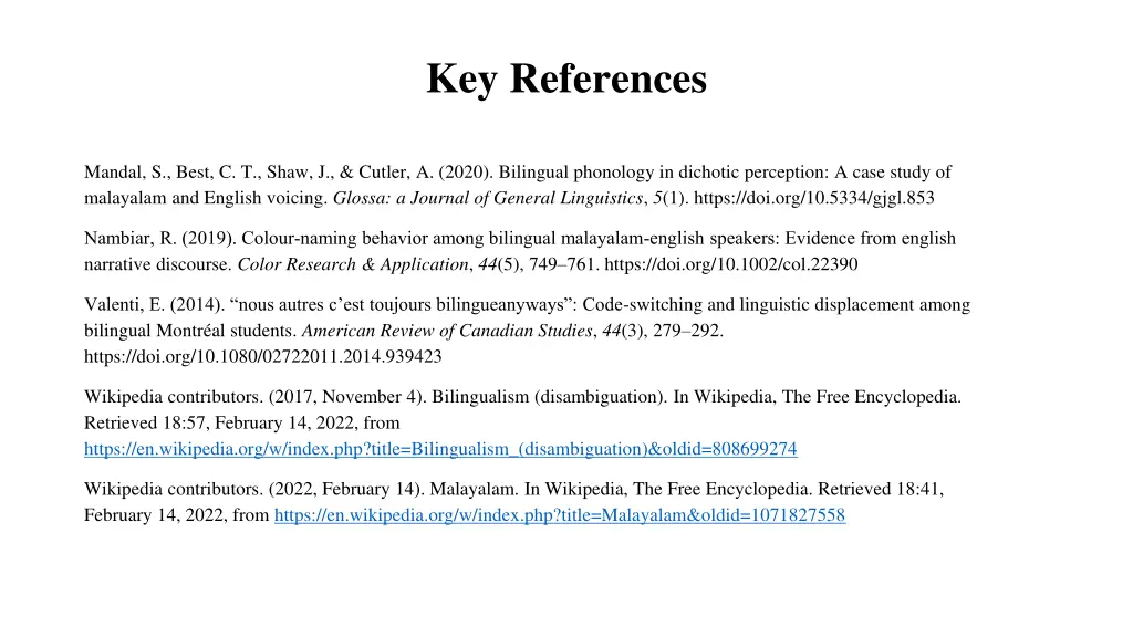 key references