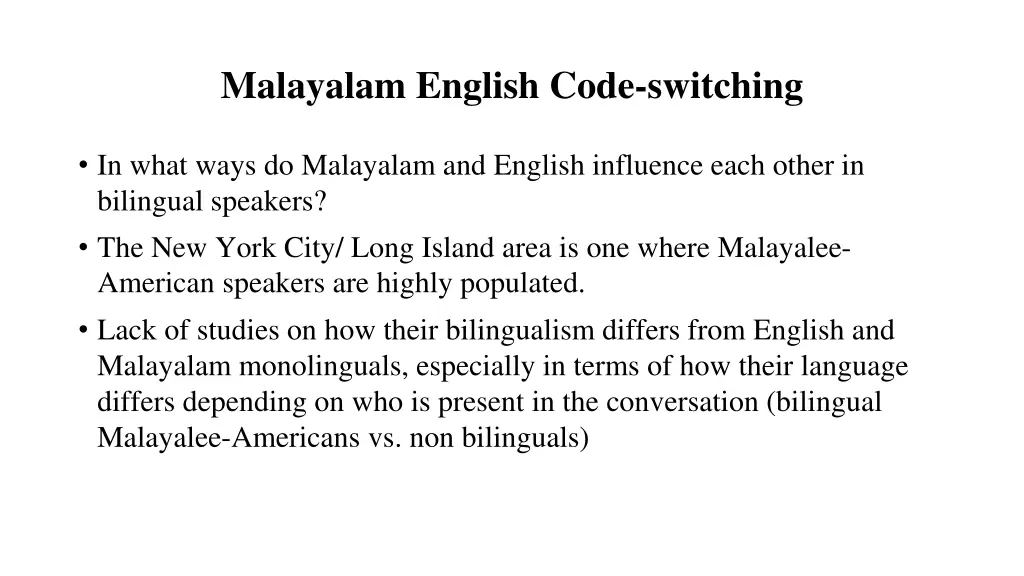 malayalam english code switching