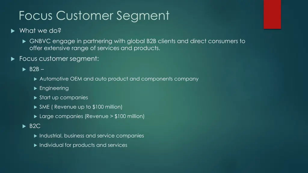 focus customer segment