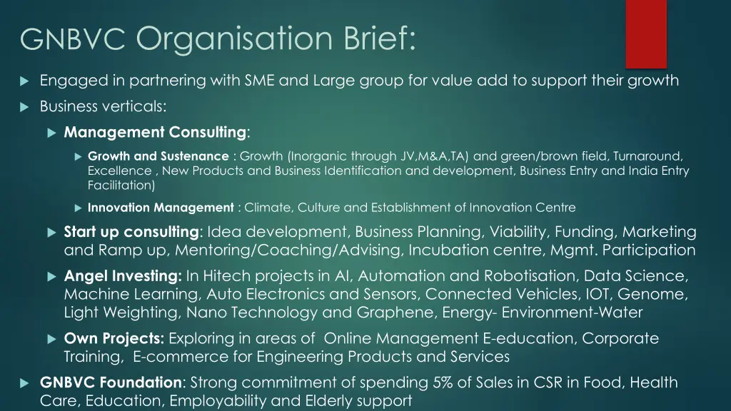 gnbvc organisation brief