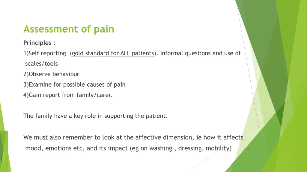 assessment of pain