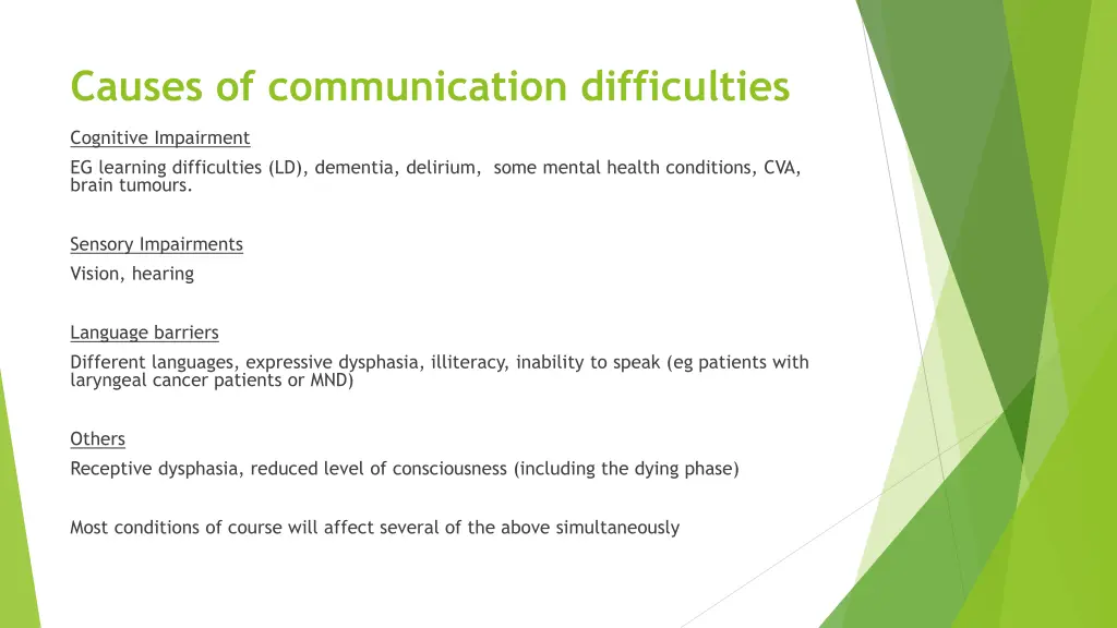 causes of communication difficulties