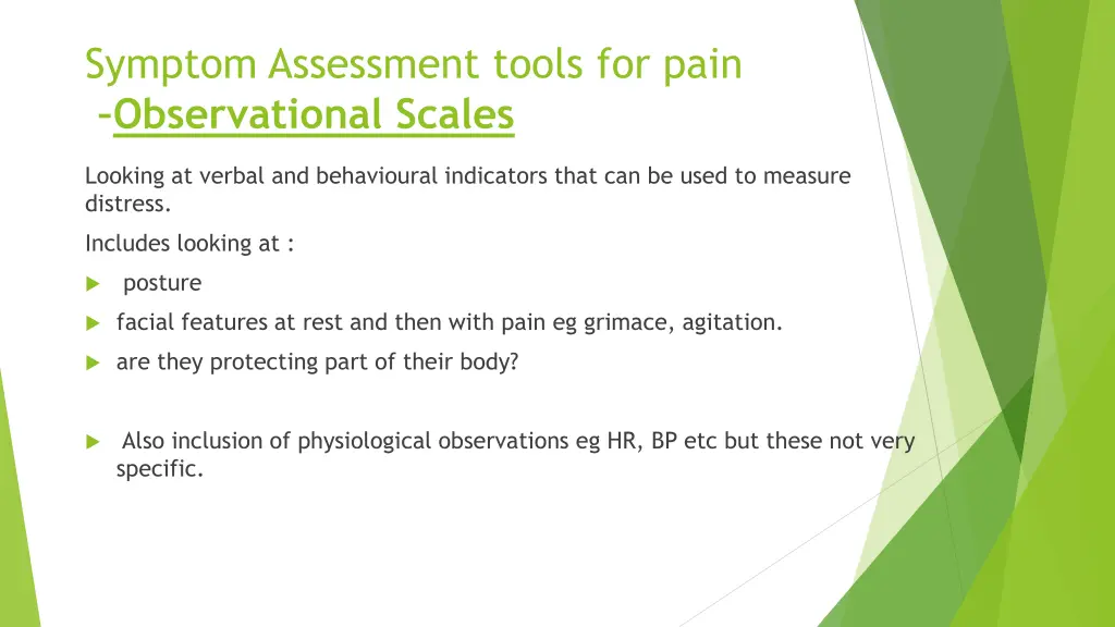 symptom assessment tools for pain observational 1