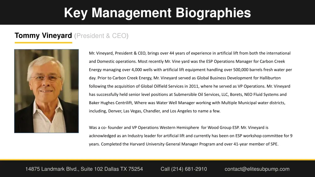 key management biographies