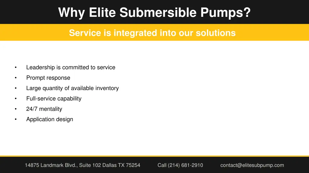 why elite submersible pumps 1