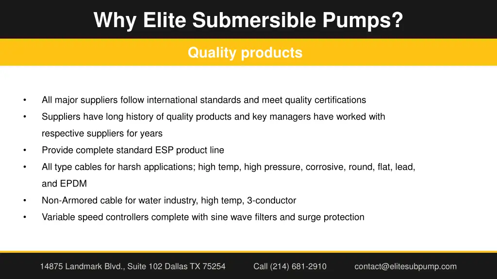 why elite submersible pumps 2