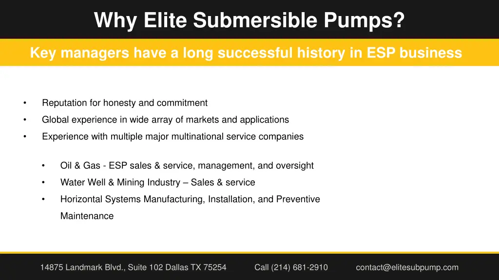 why elite submersible pumps