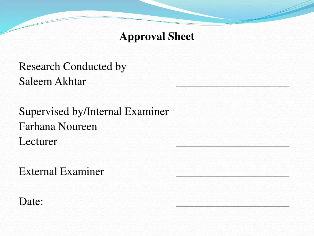 approval sheet