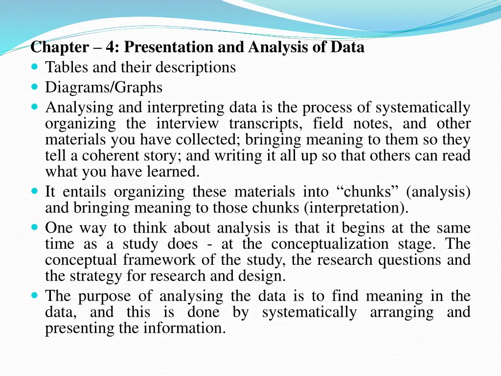 chapter 4 presentation and analysis of data