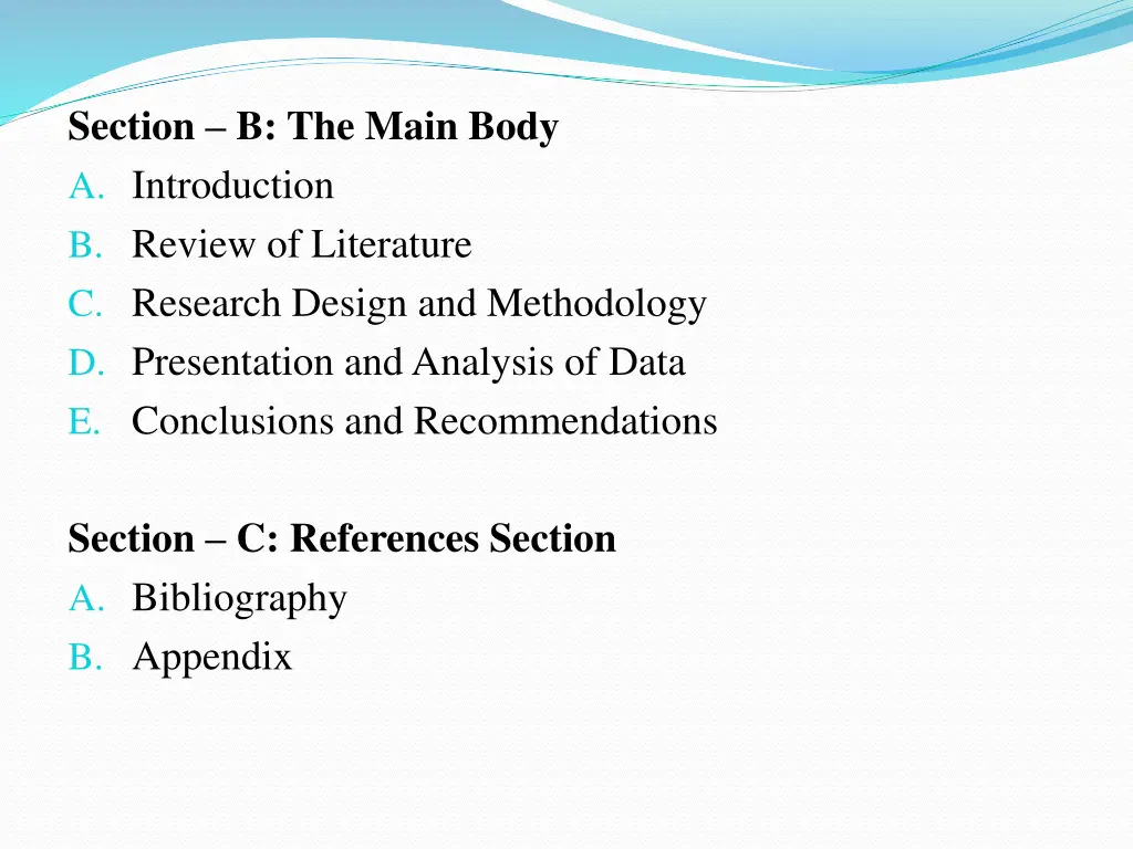 section b the main body a introduction b review