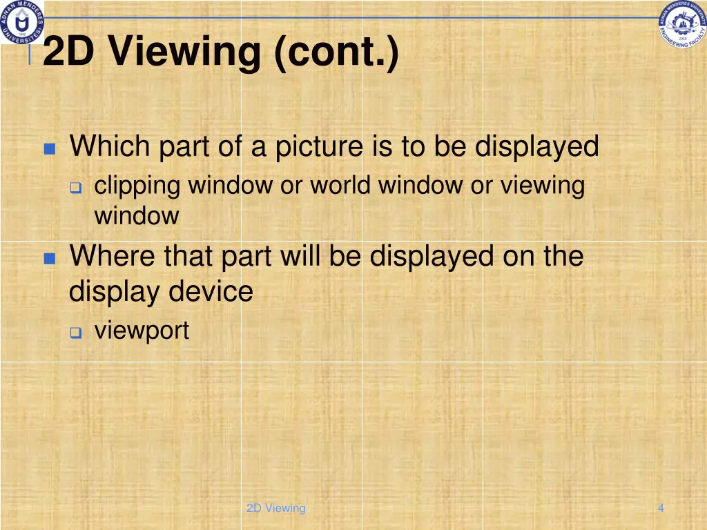 2d viewing cont