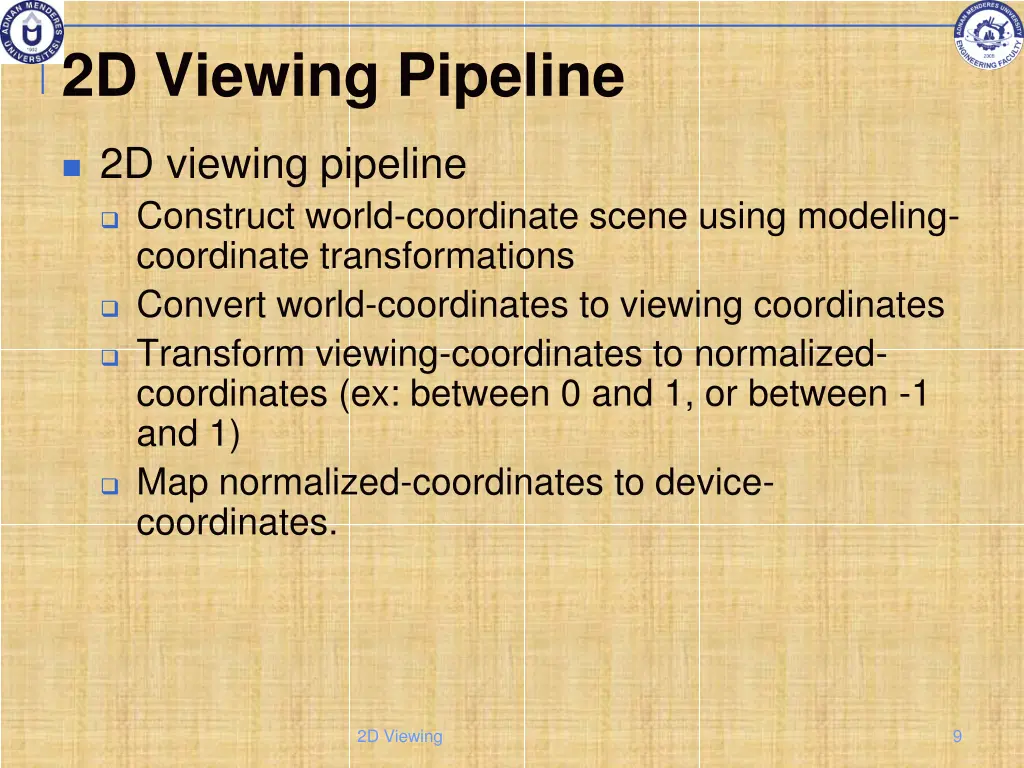 2d viewing pipeline