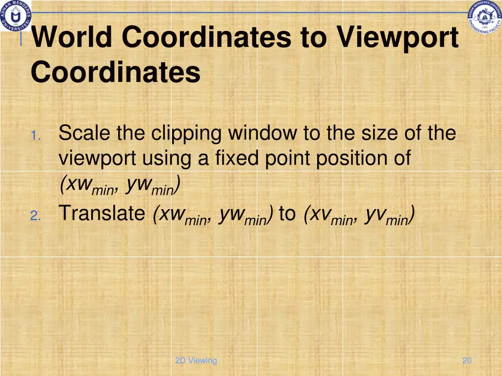 world coordinates to viewport coordinates