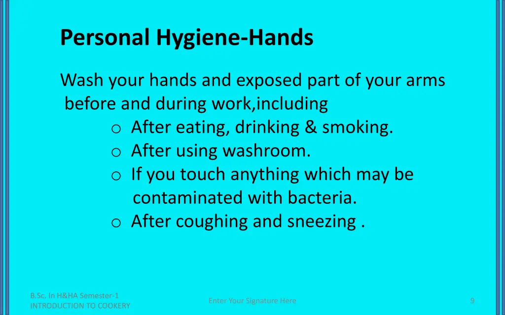 personal hygiene hands