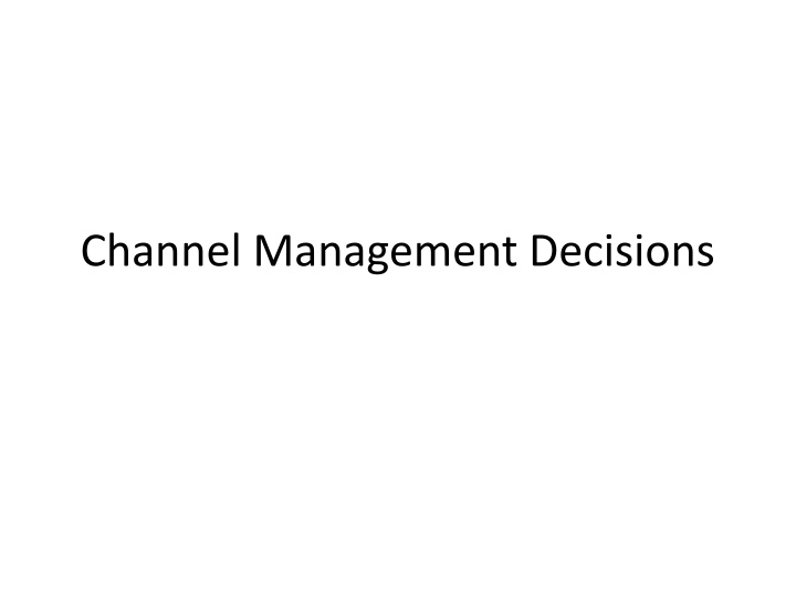 channel management decisions