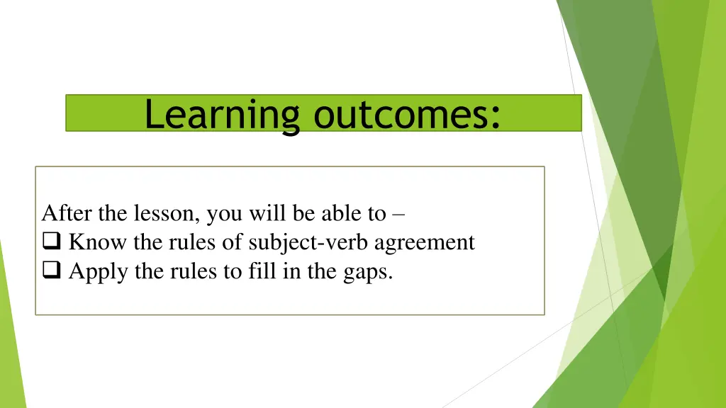 learning outcomes