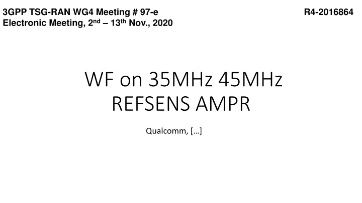 3gpp tsg ran wg4 meeting 97 e electronic meeting