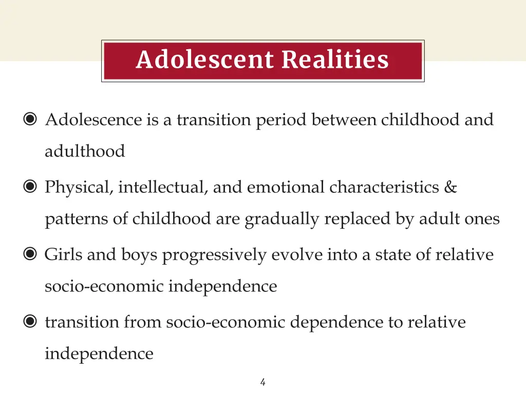 adolescent realities